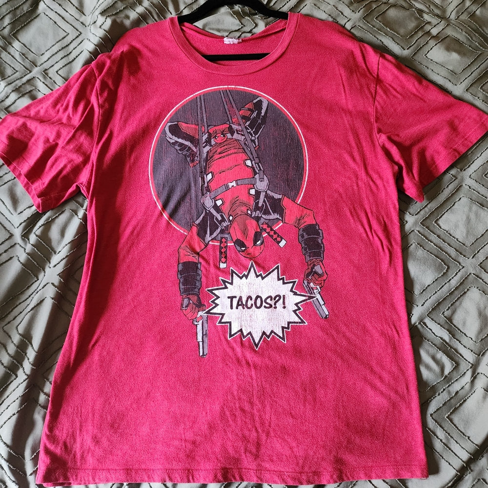 Red Graphic T-Shirt with Comic Print
